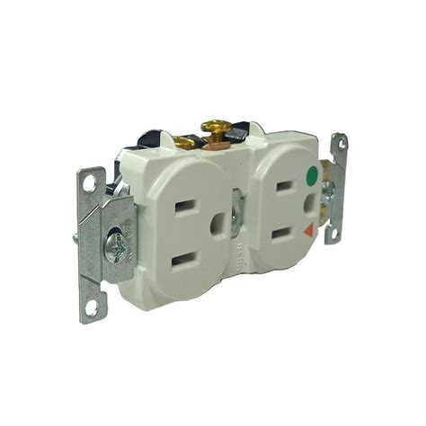 Toma Leviton Doble 15AMP 125V Blanco Grado Hospitalario Tierra Aislada