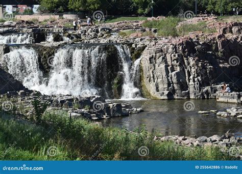 Sioux Falls South Dakota Falls Park Waterfall Editorial Photo Image