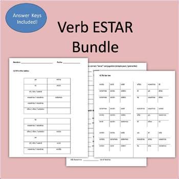 Verb Estar Worksheets Bundle El Verbo Estar By Airlingui Tpt