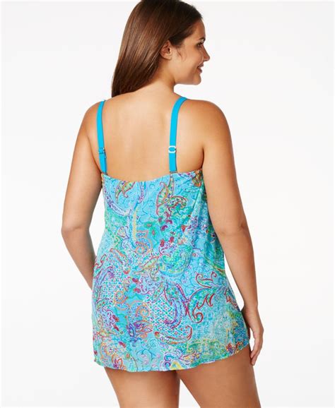 Lauren Ralph Lauren Plus Size Printed Flyaway One Piece Swimsuit Swimwear Plus Sizes Macy