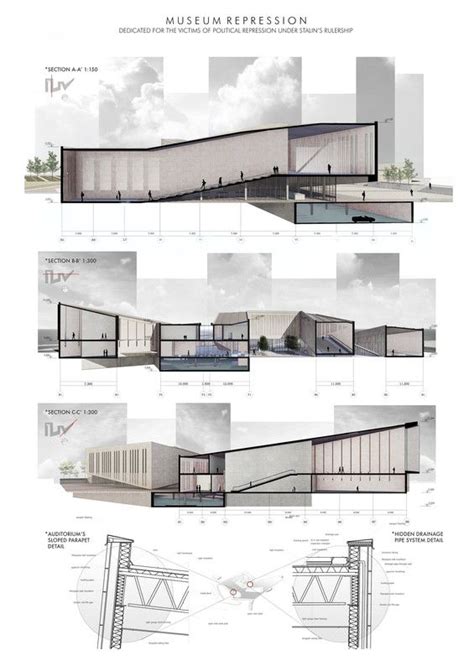 museum repression illustrarch architectural section architecture