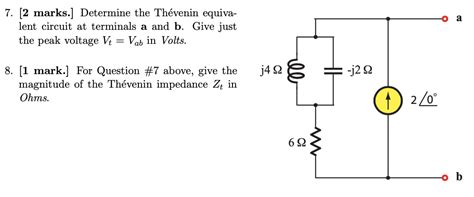 Solved Marks Determine The Th Venin Equiva Lent Chegg