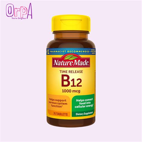 Nature Made Vitamin B12 1000 Mcg 75 Tablets Orpa