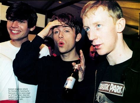 L To R Alex James Damon Albarn And Dave Rowntree Julian Casablancas