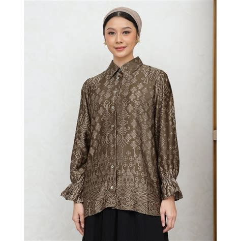 Jual Geulis Id JEMIKA SHIRT PRINTED BLOUSE ATASAN WANITA 3 Warna