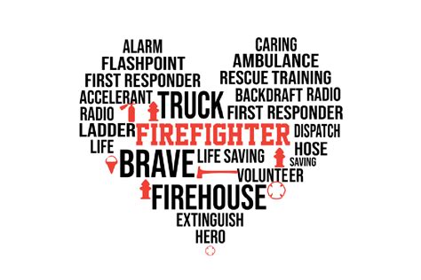 Firefighter Word Art Typography Svg Graphic By Daily Printable