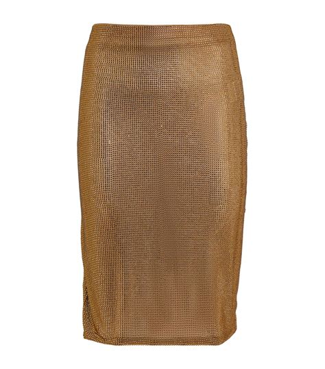 Giuseppe Di Morabito Rhinestone Midi Skirt In Brown Lyst