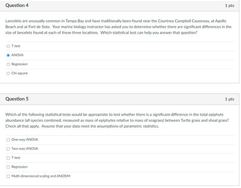 Solved Lancelets are unusually common in Tampa Bay and | Chegg.com