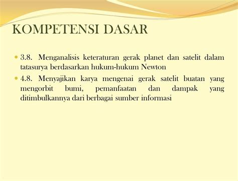 Kompetensi Dasar Menganalisis Keteraturan Gerak Planet Dan Satelit