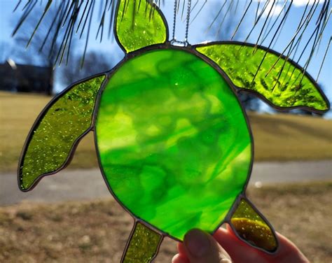 Sea Turtle Stained Glass Suncatcher Etsy