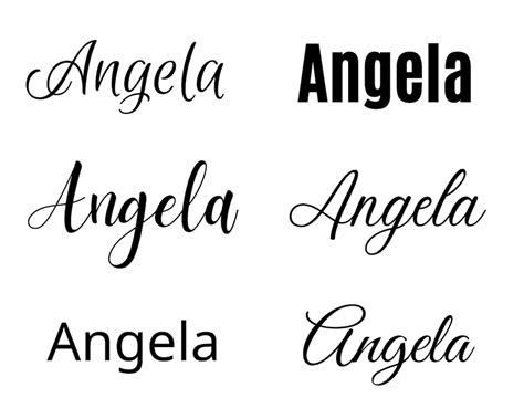 Angela Svg Angela Baby Name Svg Angela Wedding Name Svg Etsy