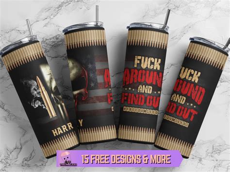 Oz Skinny Tumbler Wrap Fuck Around And Find Out Freedom Etsy