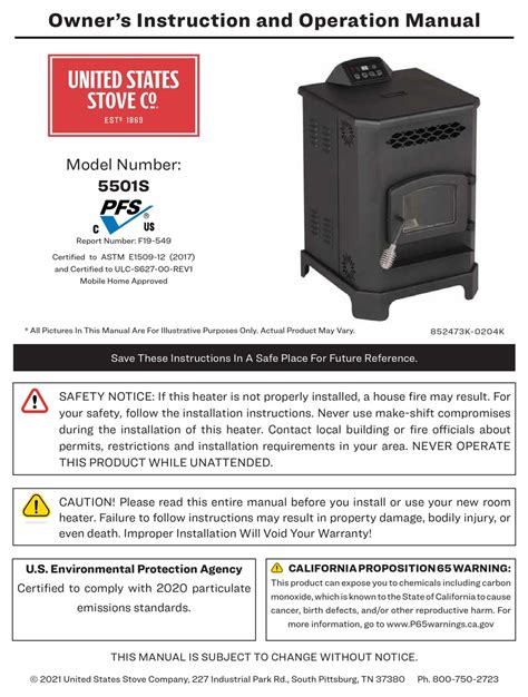 United States Stove Company 5501s Owners Instruction And Operation Manual Pdf Download Manualslib