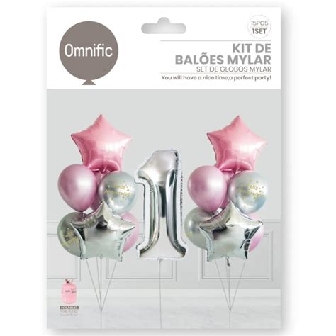 Kit De Bal Es Mylar Prateados Para Festa De Ano Omnific