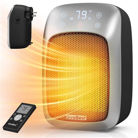 GiveBest 800W Plug in Wall Space Heater with Remote, Small Wall Outlet