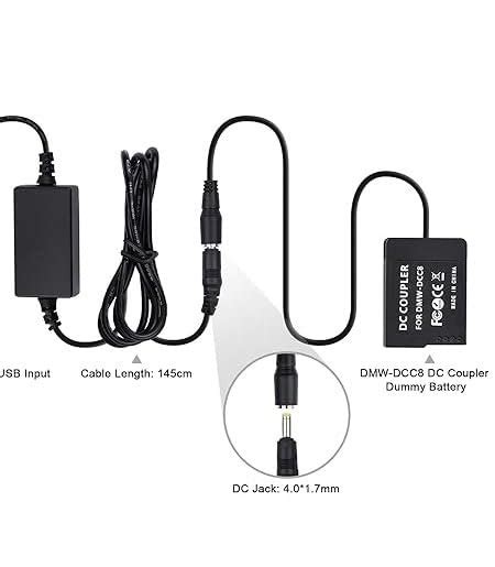 BLC 12 DMW DCC8 USB Power Kit DC Coupler Dummy Battery LRSA