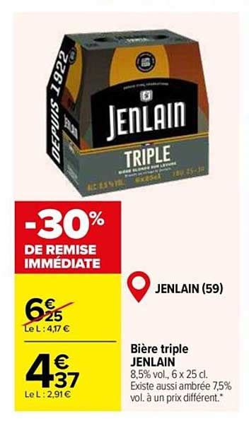 Promo Bière Triple Jenlain chez Carrefour Market iCatalogue fr