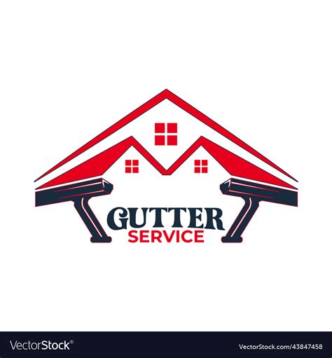 Gutter roofing logo design Royalty Free Vector Image