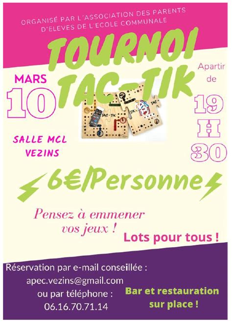 Apec Tournoi Tac Tik Commune De Vezins