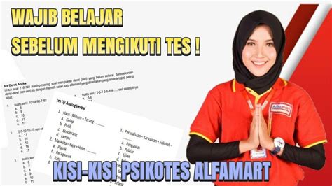 Psikotes Alfamidi 2021 Contoh Soal Ujian Psikotes Indomaret Alfamart