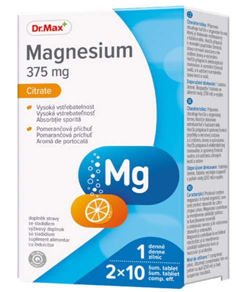 Dr Max Magneziu 375mg 20 Comprimate Efervescente Farmacie Online