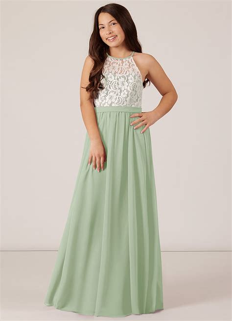 Dusty Sage Azazie Fahari Jbd Junior Bridesmaid Dresses Azazie