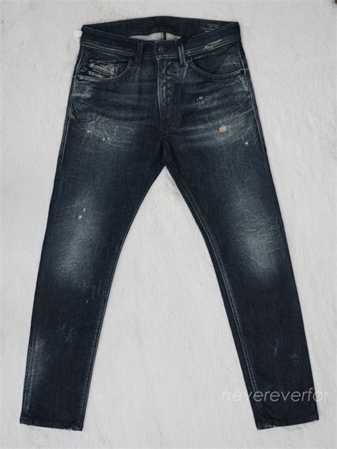 全新真品 Diesel Thommer Y T 9ki《skinnyjogg Jeans深藍作舊刷破繡補》 Yahoo奇摩拍賣