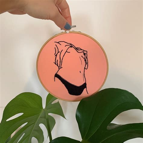 Custom Made Personalised Nude Embroidery Art Commission Made To Order Etsy