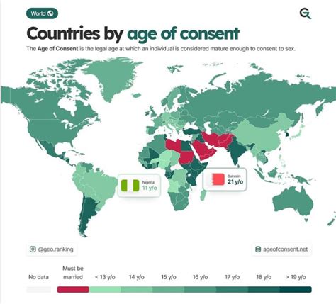 Map Of Countries By Age Of Consent R MapPorn