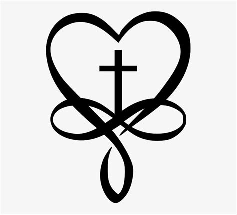 Infinity Heart Cross Tattoo Design