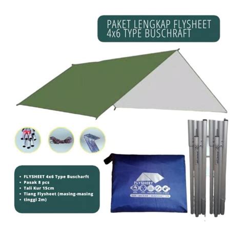 Jual Paket Flysheet X Full Set Pasak Tali Tiang Flysheet