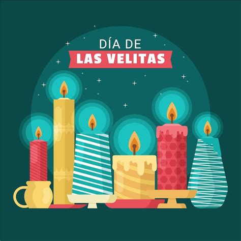 Free Vector | Dia de las velitas with candles