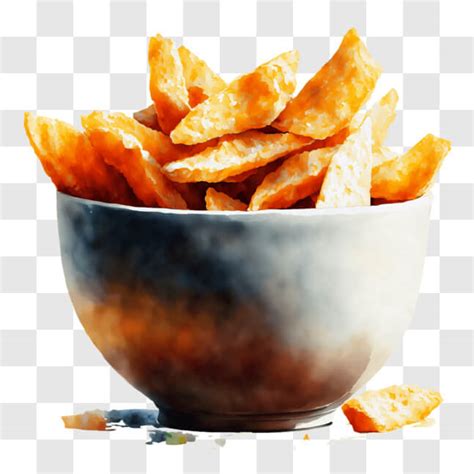 Baixe Deliciosa Tigela de Batatas Fritas Recém Cortadas Molho PNG