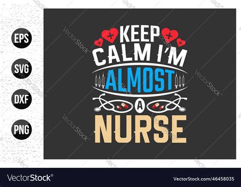 Nurse typographic slogan design Royalty Free Vector Image