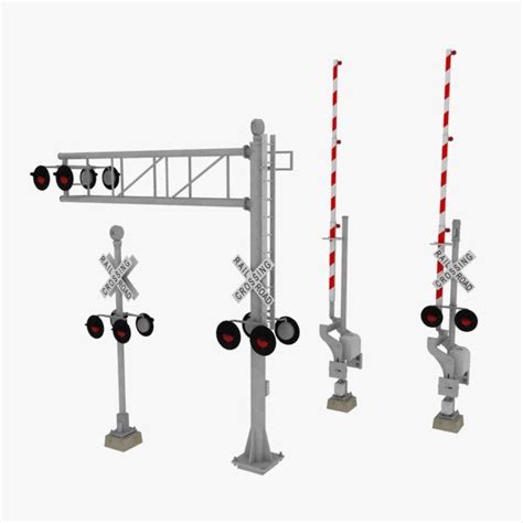 3d model railroad crossing signal