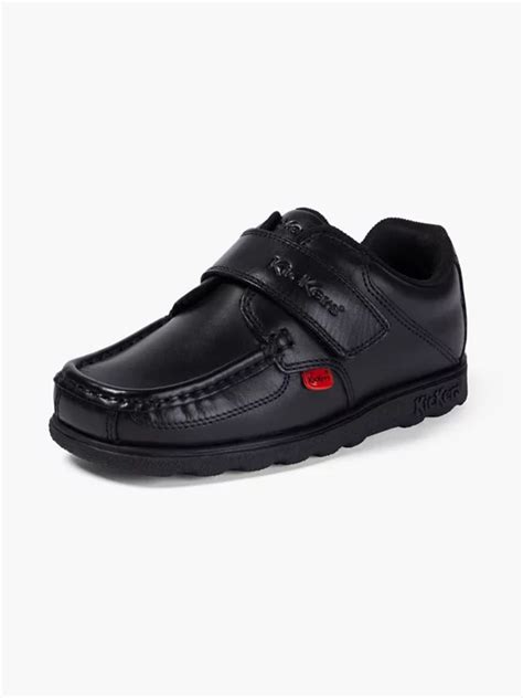 Kickers Junior Boys Kickers Fragma Strap School Shoes In Black