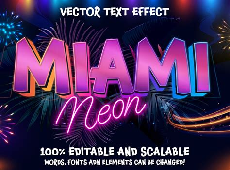 Miami Neon editable vector text effect by Martin Ivanov on Dribbble