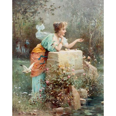 Hans Zatzka Austrian 1859 1945 Oil On Board In Search Of Love