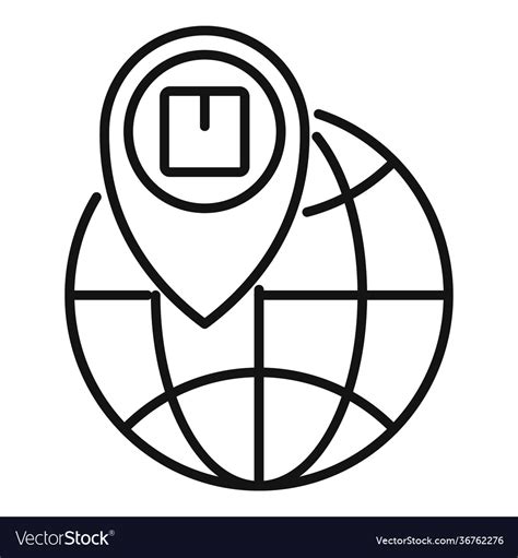 Global Parcel Tracking Icon Outline Style Vector Image