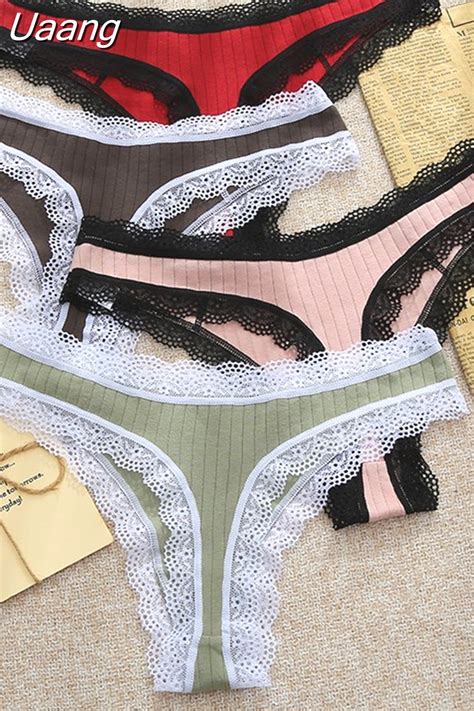 Uaang Women G String Soft Lingerie Cotton Low Rise Panty Panties G String Solid Color Underwear