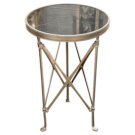 Mid Century Empire Style Nickel Plated Bronze Gueridon Side Table