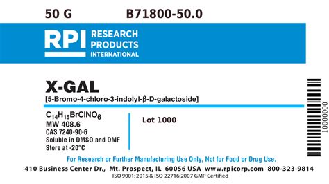 B X Gal Bromo Chloro Indolyl D Galactoside Grams