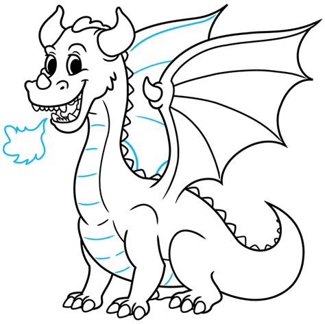 How To Draw A Cartoon Dragon Easy Drawing Guides