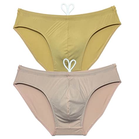 Botmois Pack Beach Brief Men S Swimwear Drawstring Male Low Rise Swim Bikini Enhancing Pouch