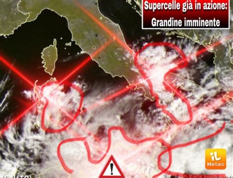 METEO CRONACA DIRETTA supercelle di GRANDINE già in atto escalation