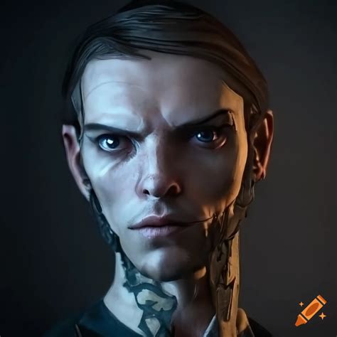 Detailed Artwork Of A Man S Face In Dishonored Style On Craiyon