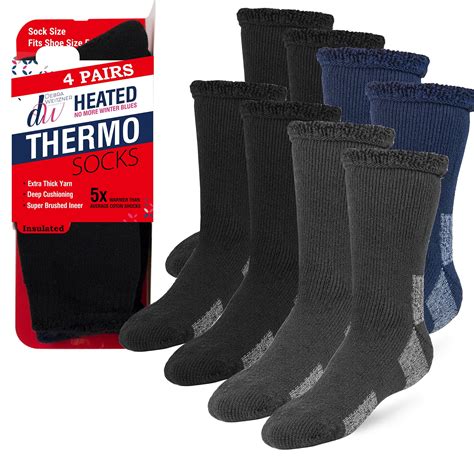 Debra Weitzner Thermal Heated Socks Insulated Socks For Men And Women 10 13 Assorted 4 Pairs