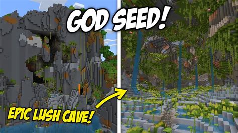 Epic Minecraft 1 20 Bedrock Seed Giant Lush Cave Youtube