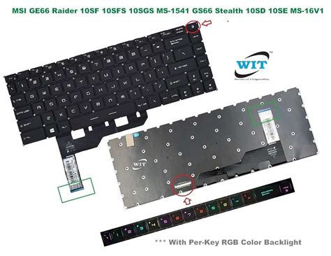 Laptop Internal Keyboard Or Keypad For Msi Ge66 Raider Ms 1541 Gs66