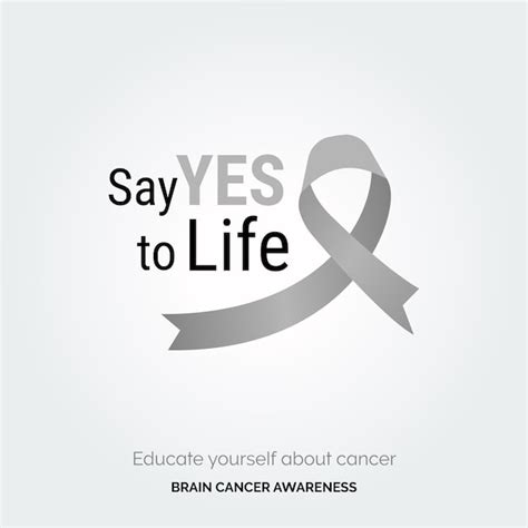 Free Vector Empower Educate Advocate Brain Cancer Design